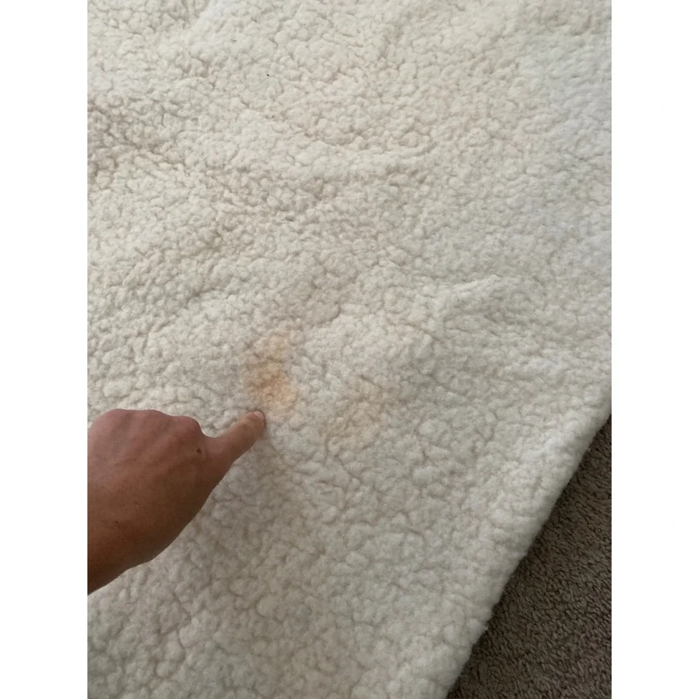 Vintage Oak Leaf Acorn woll reversible Blanket Cream Brown Cottagecore 48x72